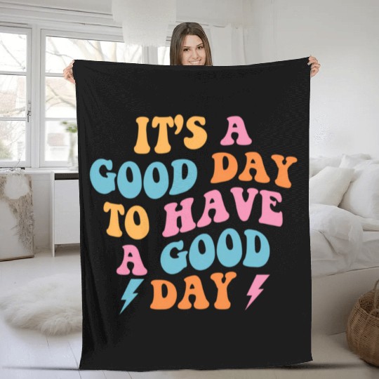 It'S A Day To Have A Day On Back Preppy Fleece Blankets