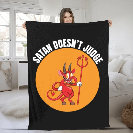 Funny Hail Gay Satan Lgbt Goth Gay Pride Baphomet Fleece Blankets