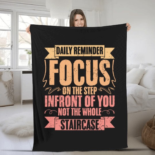 Daily Reminder Vintage Retro Affirmation A Fleece Blankets