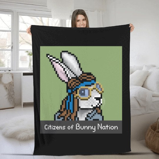 Citizens of Bunny Nation NFT #97 Artwork Fleece Blankets