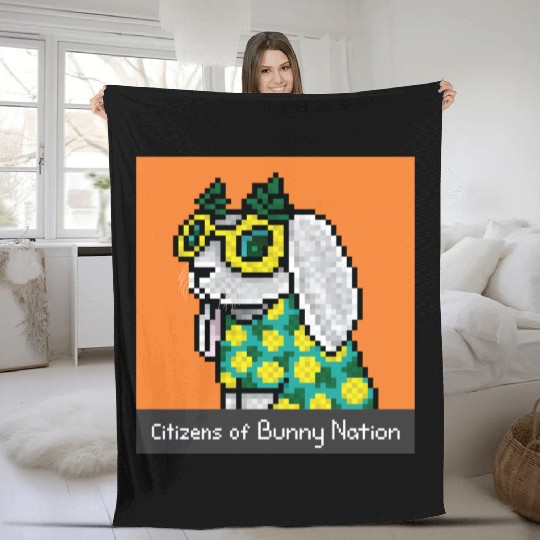 Citizens of Bunny Nation NFT #90 Artwork Fleece Blankets