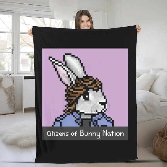 Citizens of Bunny Nation NFT #85 Artwork Fleece Blankets