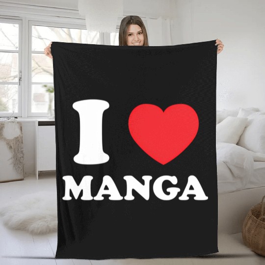 Manga Fan Of Japanese Animation Comics Heart Manga Fleece Blankets