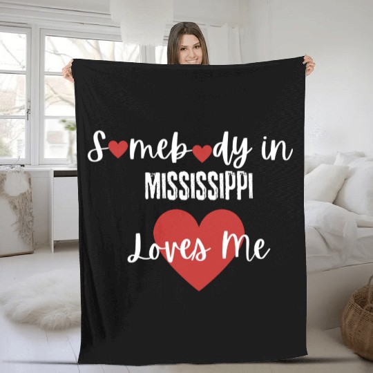 Somebody in Mississippi Loves Me Fleece Blankets
