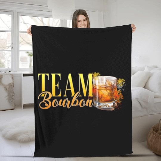 Team Bourbon Stag Party Women Bartender Fleece Blankets