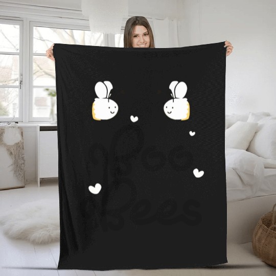 boo bees green Fleece Blankets