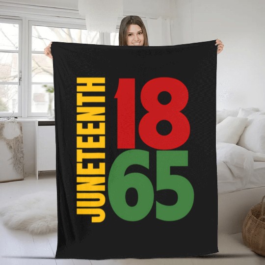 Black Proud African American For Juneteenth Fleece Blankets