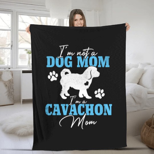 Cavachon Mom Dog For Dog Mom Mother'S Day Fleece Blankets