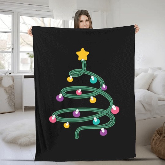 Christmas Light Christmas Tree Fleece Blankets