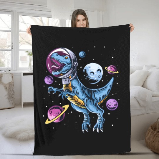 Dinosaur Astronauts Science Fiction Science Fleece Blankets