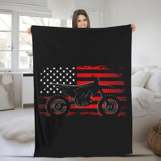 Motocross Dirt Bike - Dirt Bike Motocross Fleece Blankets