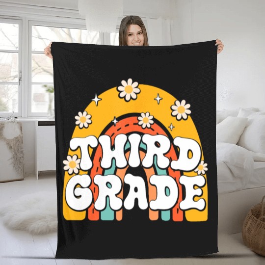 3rd Third Grade First Day School Back To School Fleece Blankets