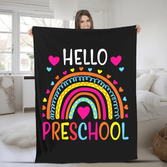 Hello Preschool Back To School Pre-K Teacher Fleece Blankets