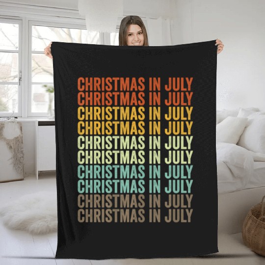 Christmas In July Fleece Blankets