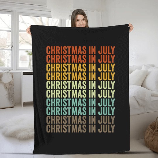 Christmas In July Fleece Blankets
