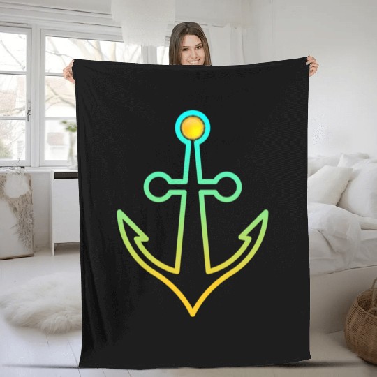 Preppy Nautical Anchor For Sailors Boaters Fleece Blankets