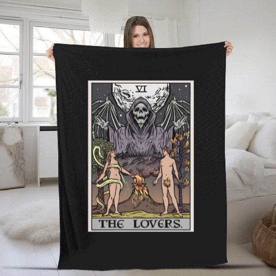 The Tarot Card Halloween Grim Reaper Gothic Horror Fleece Blankets