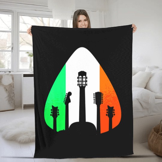 Musician Irish Guitar Music Saint Patricks Day Fleece Blankets