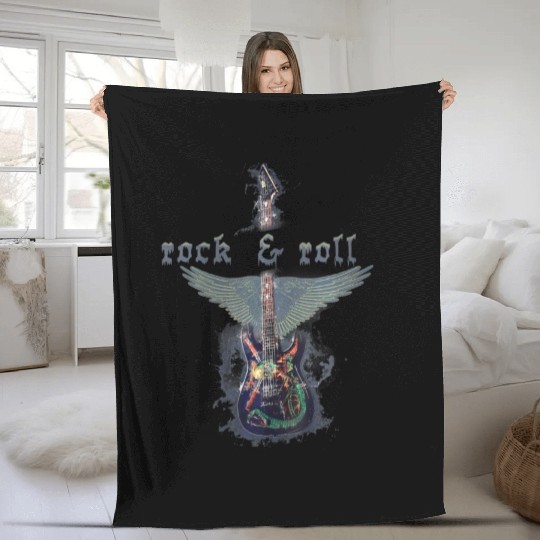 Rock and Roll Guitar product Fleece Blankets