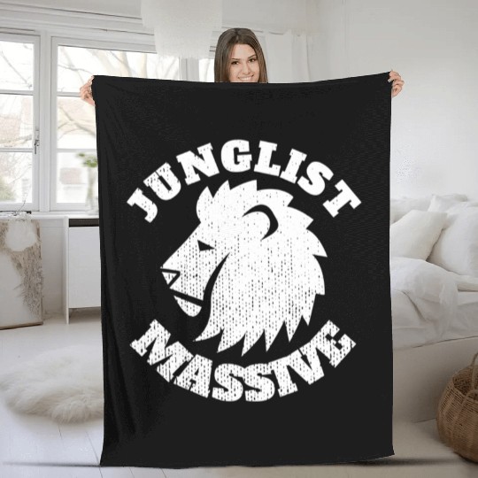 Junglist Music DnB EDM Drum N Bass Lion Fleece Blankets