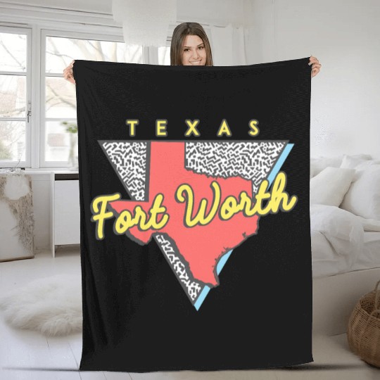 Fort Worth Texas Triangle Tx City Fleece Blankets