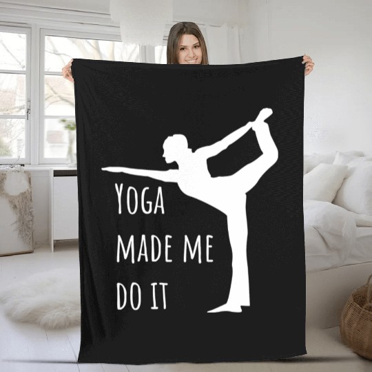 Yoga Made Me Do It Yoga Pun Fleece Blankets