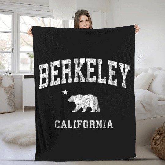 Berkeley California Ca Distressed Sports Fleece Blankets