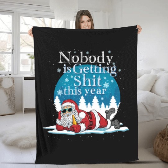 Santa 2020 Claus Ugly Bad Santa Fleece Blankets