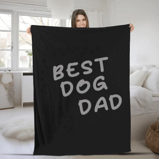 BEST DOG DAD Fleece Blankets