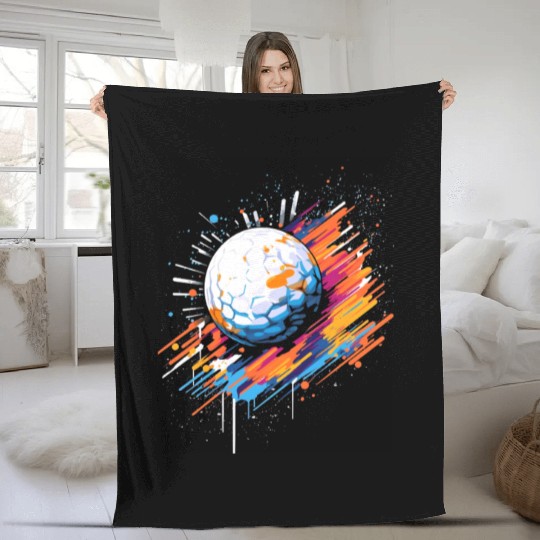 Golf Ball Graffiti Golfing Golfer Golf Player Fleece Blankets