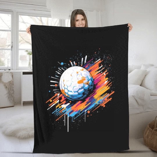 Golf Ball Graffiti Golfing Golfer Golf Player Fleece Blankets