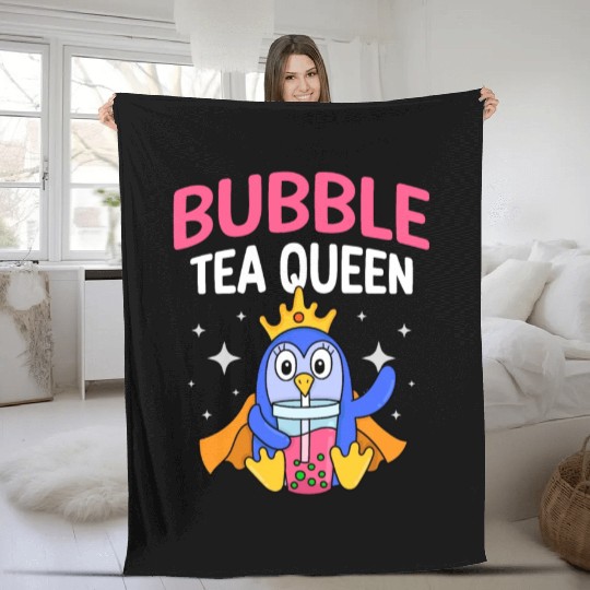 Bubble Tea Queen Boba Tea Drinker Korean Drink Fleece Blankets