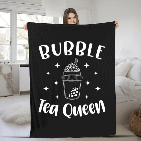 Bubble Tea Queen Boba Tea Drinker Korean Drink Fleece Blankets