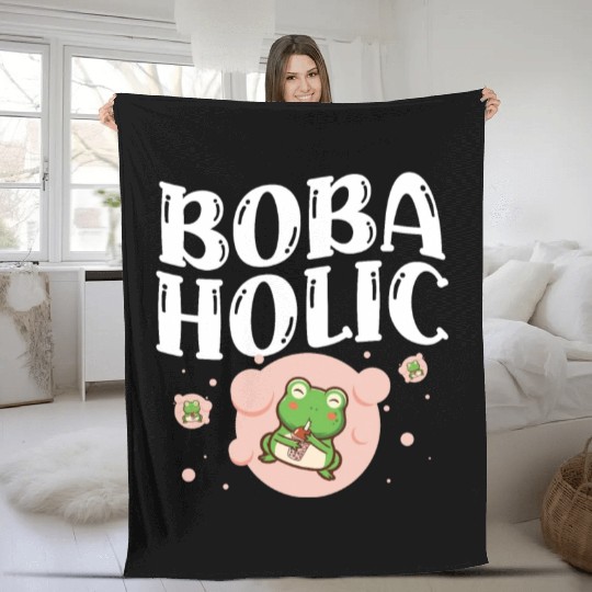 Bobaholic Bubble Tea Lover Boba Tea Drinker Korean Fleece Blankets