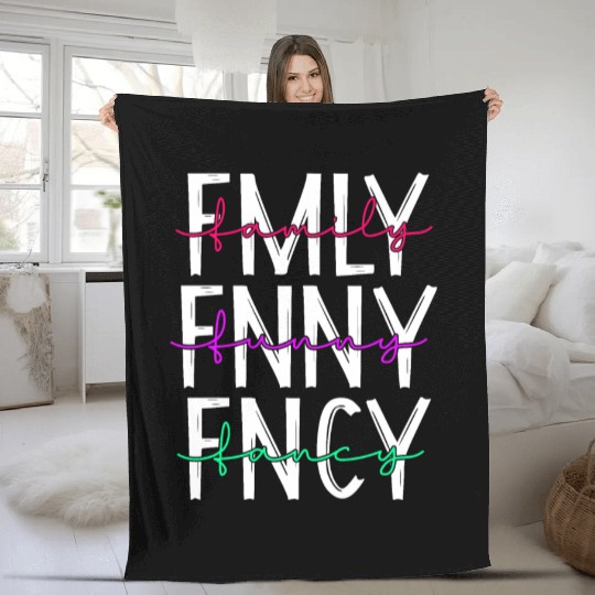 Family funny fancy inspiration parenting quotes Fleece Blankets