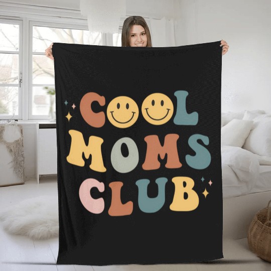 Moms Club On Back Print Fleece Blankets