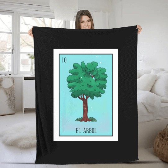 El Arbol Lottery Card The Tree Card Mecan Fleece Blankets