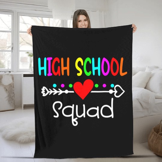 High School Squad Teacher Student Kid Back To Fleece Blankets