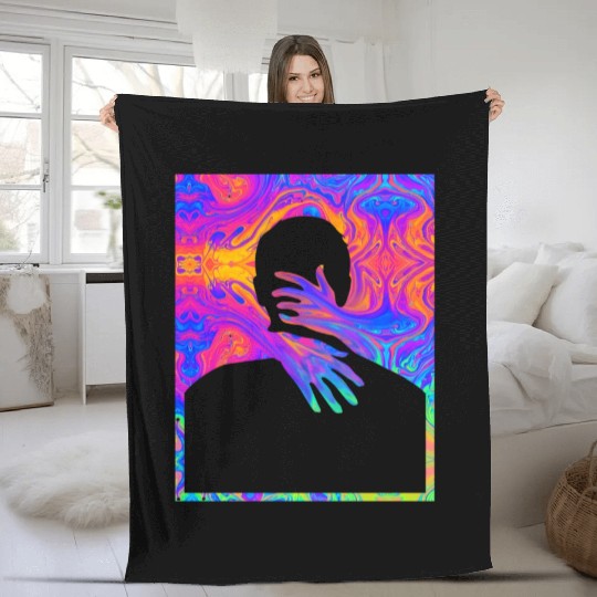 Embracing A Painting Of A Colorful Fluid Trippy Tr Fleece Blankets