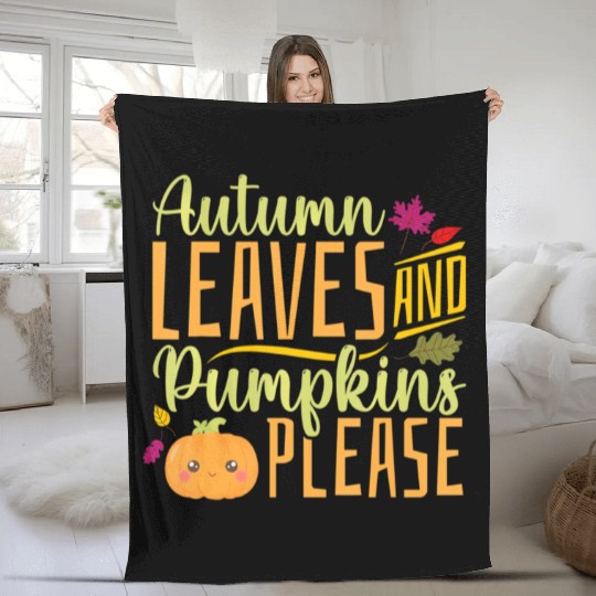Autumn Leaves and Pumpkins Please - Fall Leaves Fleece Blankets