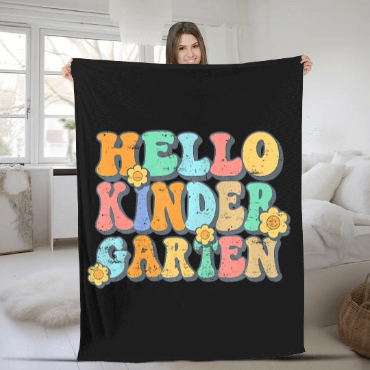 Hello Kindergarten Teacher Team Back To School Fleece Blankets