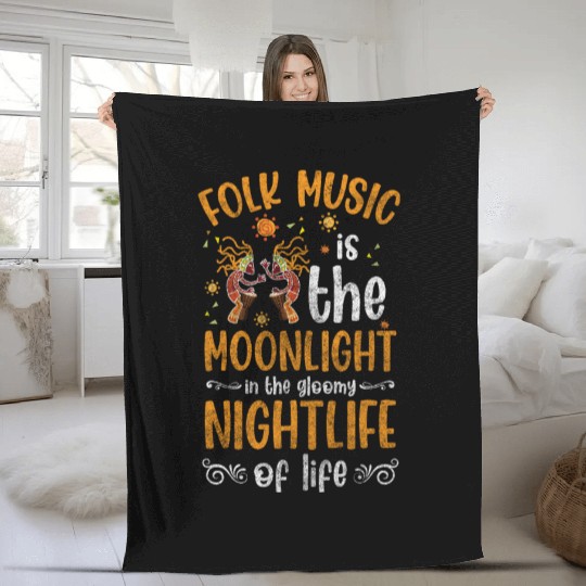 Folk Music Party Orchestra Singing Fleece Blankets
