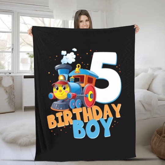 5Th Train 5 I'M Five Fleece Blankets