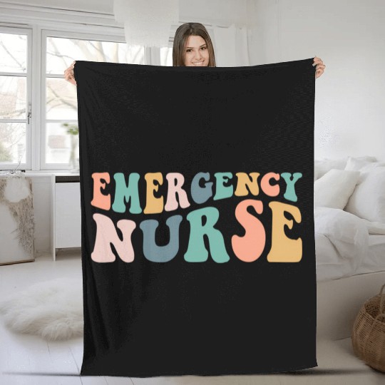 Groovy Er Nurse Emergency Room Nurse School Wo Fleece Blankets
