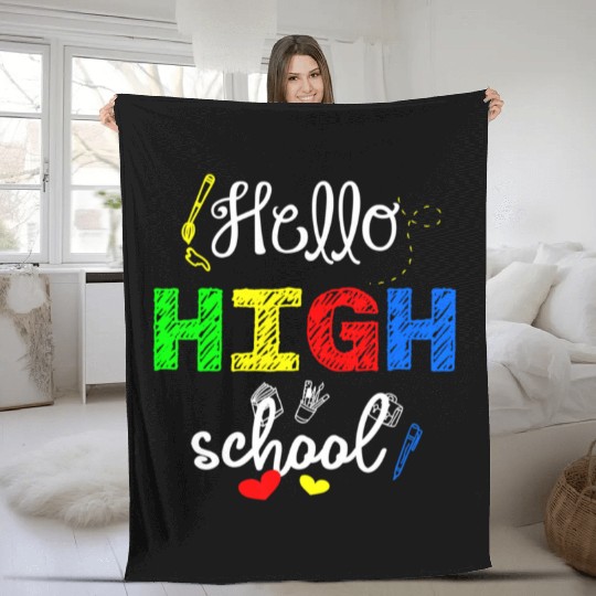 High school First Day Back To School Student Fleece Blankets