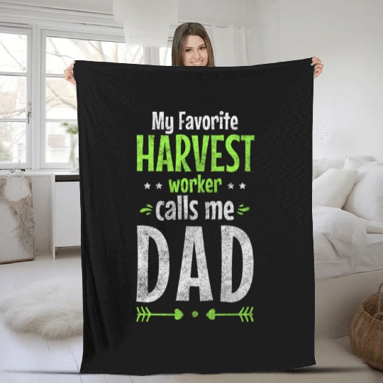 Farmer Farm Harvest Time Vegetable Fleece Blankets