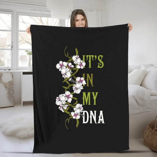 Orchid Flower Plant Lover Women Florist Orchid Fleece Blankets