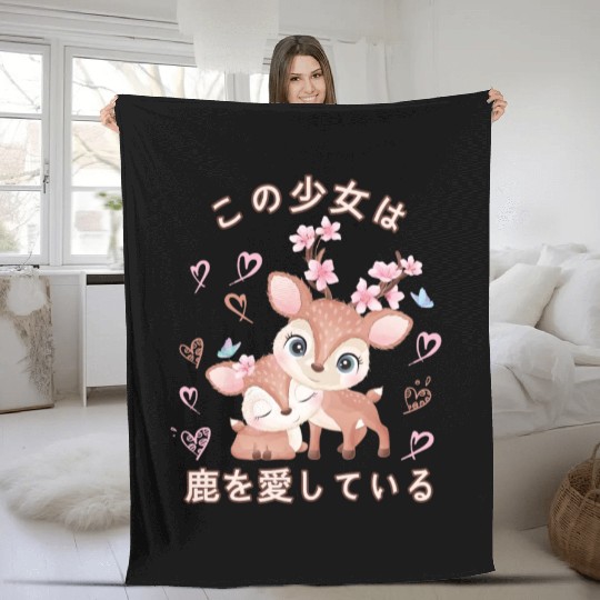 Deer Love Mom Deer And Baby Youth Fleece Blankets