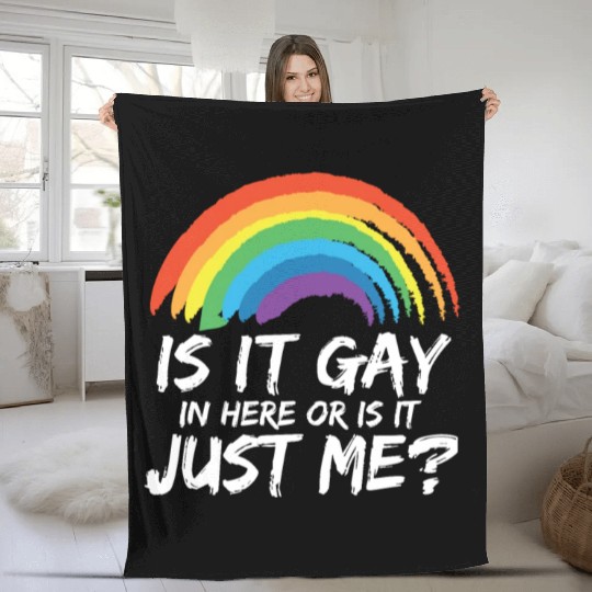 Proud LGBTQ Ally Is It Gay Here Gay Pride Parade Fleece Blankets