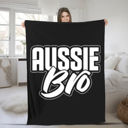 Aussie Bro Australian Shepherd Fleece Blankets